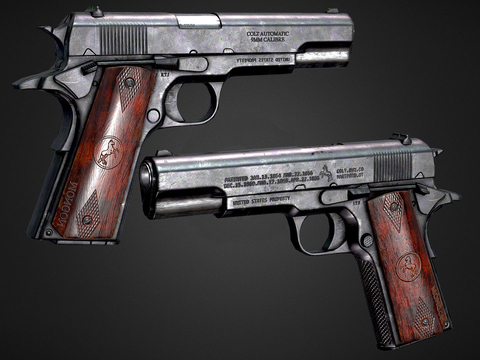  手枪 枪支 枪械su模型 