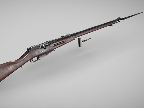  莫辛·纳甘枪 枪支 枪械su模型 