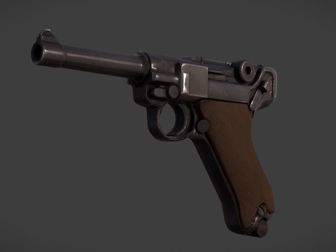  鲁格手枪su模型 