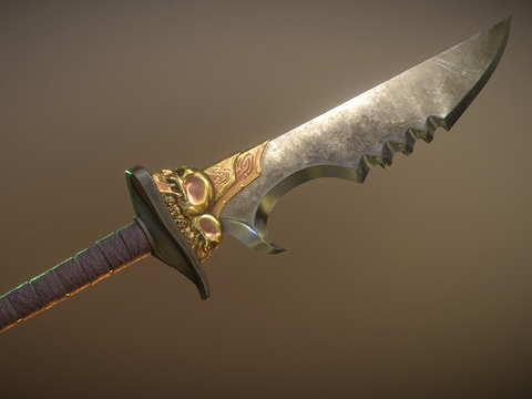  黄金一单手剑 刀剑 科幻剑su模型 