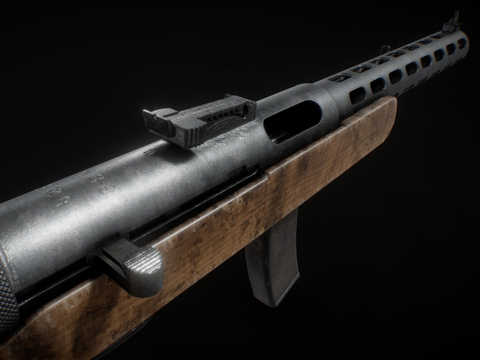  苏联PPD 34-38枪 枪支 枪械su模型 