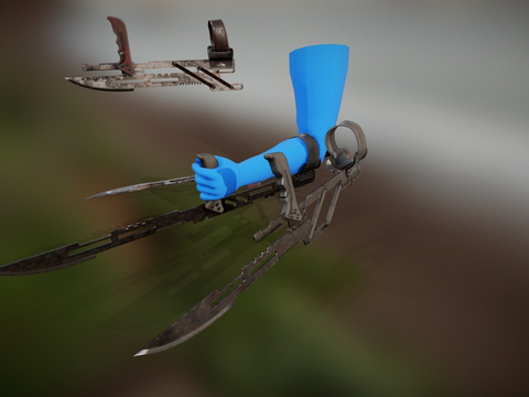  臂刀 刺刀 武器su模型 