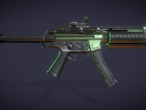  天启武器-冲锋枪 枪支su模型 