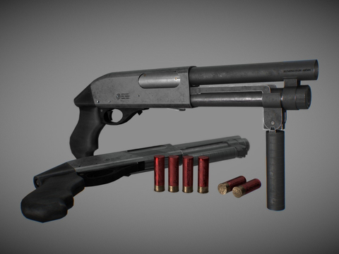  手枪霰弹枪su模型 