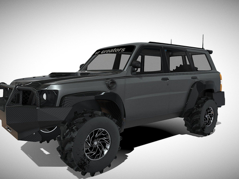  巡逻车越野车su模型 