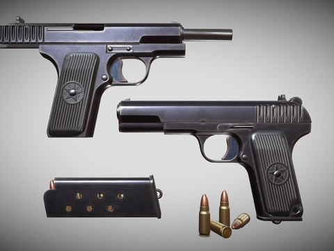  手枪 弹夹 子弹su模型 