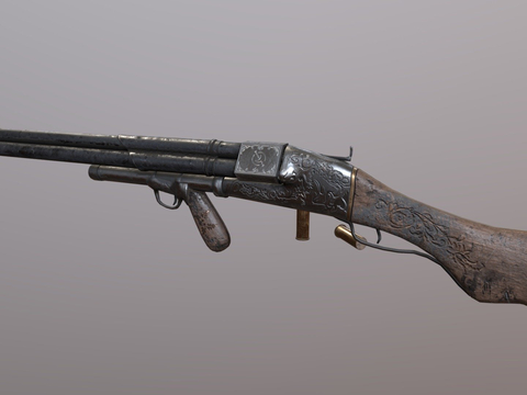  三管霰弹枪su模型 