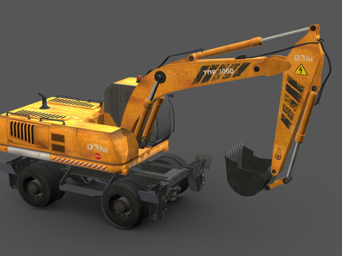 挖掘机卡车su模型 
