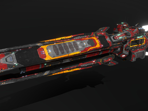  科幻围攻战列舰su模型 