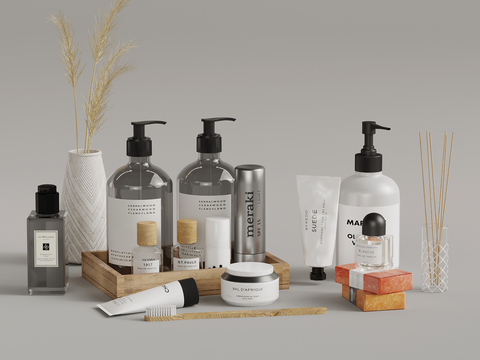  洗浴用品 洗发水 沐浴露su模型 