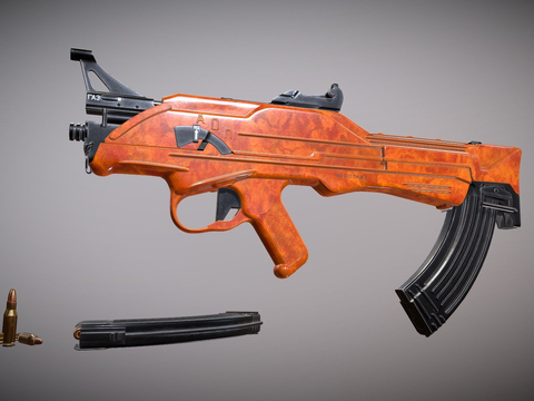  科幻冲锋枪su模型 