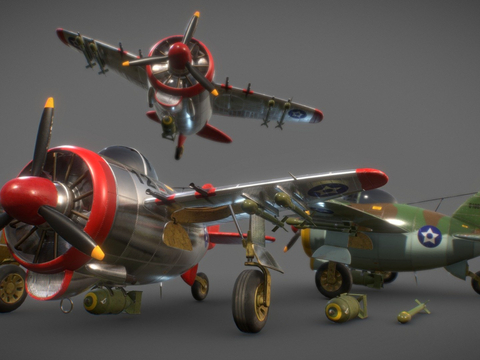  卡通战斗机su模型 