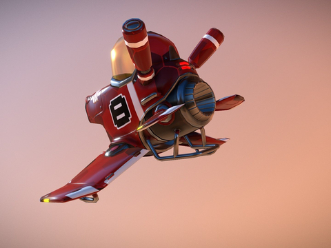  卡通太空船su模型 