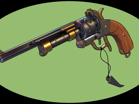  左轮手枪su模型 