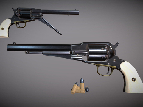  左轮手枪su模型 