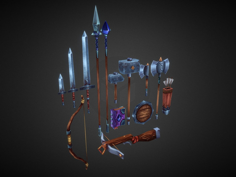  游戏武器su模型 