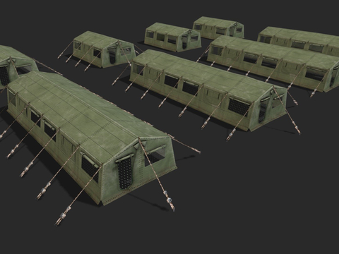  军用帐篷su模型 