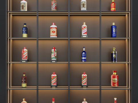  酒水白酒su模型 