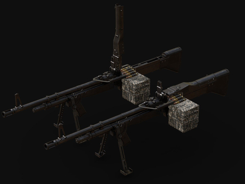  M60E3-机关枪su模型 