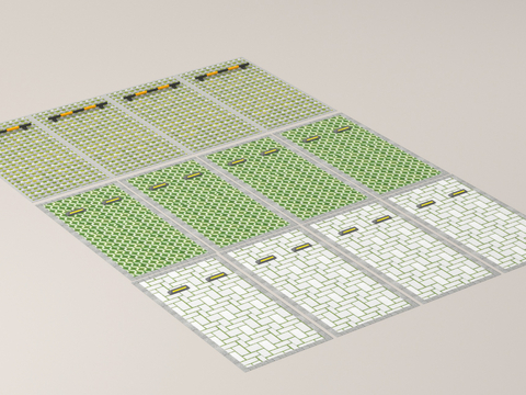  现代停车场 户外停车场su模型 