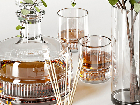  现代酒水 酒杯 酒具 洋酒su模型 