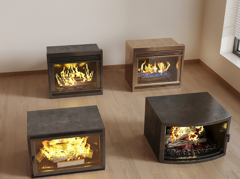  火焰壁炉su模型 