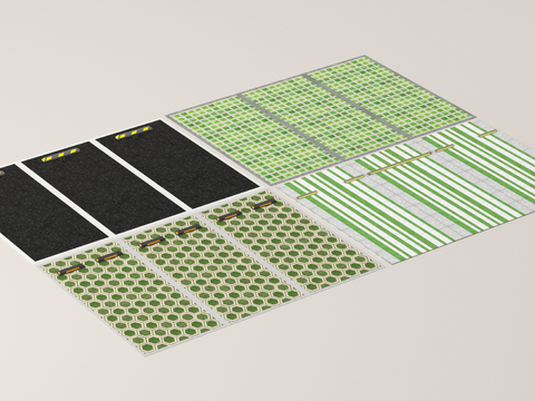  现代停车场 户外停车场su模型 