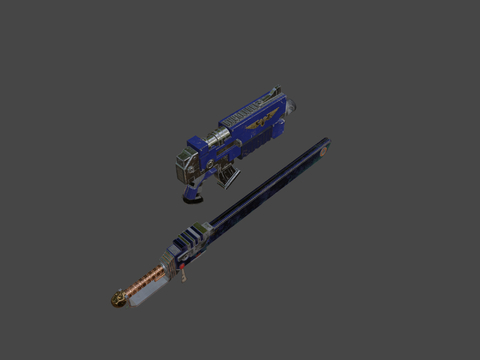  链剑 战锤su模型 