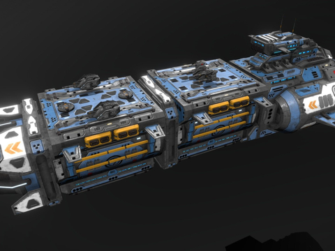  科幻护卫舰犀牛su模型 