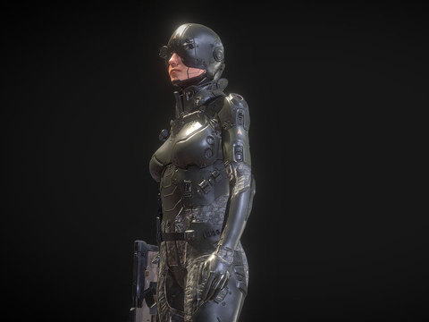  未来女战士su模型 