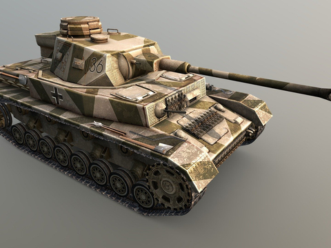  二战Panzer4坦克su模型 