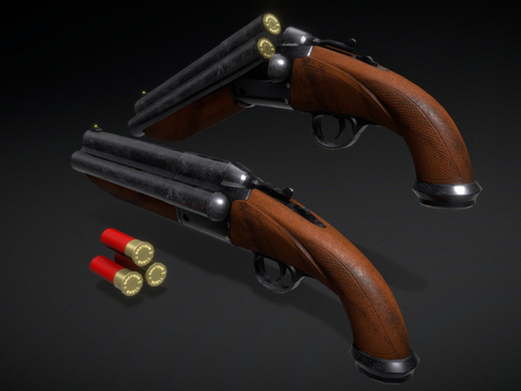  三管霰弹枪su模型 