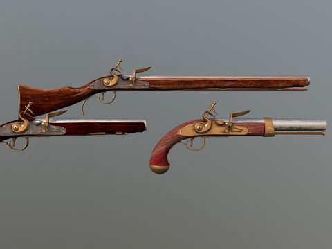  燧发武器库su模型 