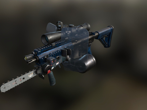  科幻步枪su模型 