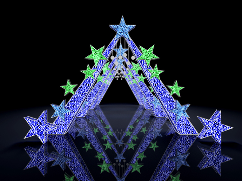  现代装饰门拱 花灯彩灯su模型 