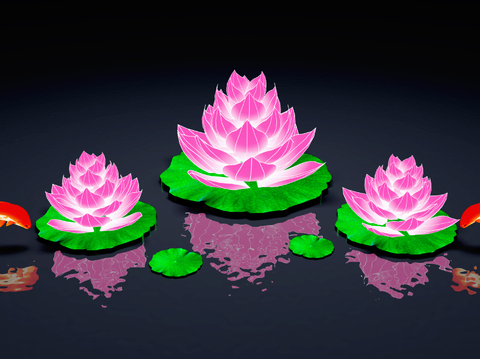  现代拱花灯 彩灯su模型 