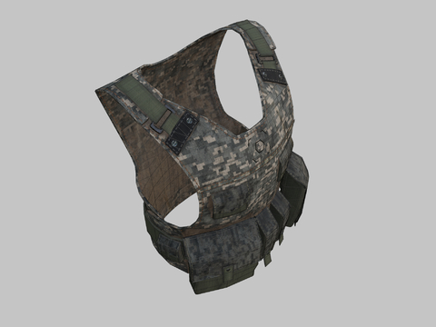  军用背心su模型 