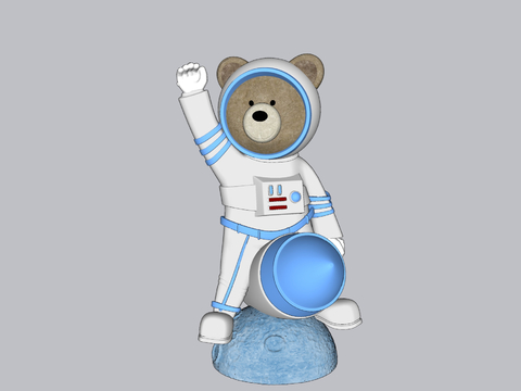  小熊玩偶 摆件su模型 