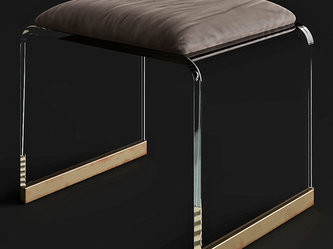 中古风沙发凳 矮凳 换鞋凳su模型