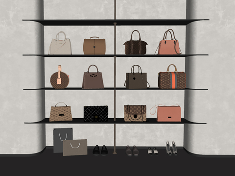  包包 箱包 皮包 挎包su模型 