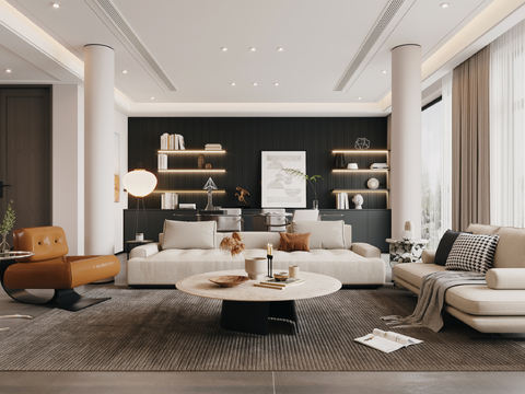 现代客餐厅su模型