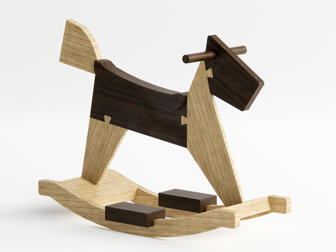  现代木马 儿童木马su模型 