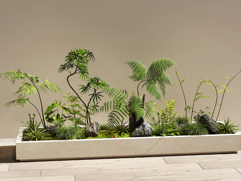  植物堆 植物景观su模型 