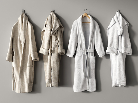  现代浴衣 浴袍 睡衣su模型 