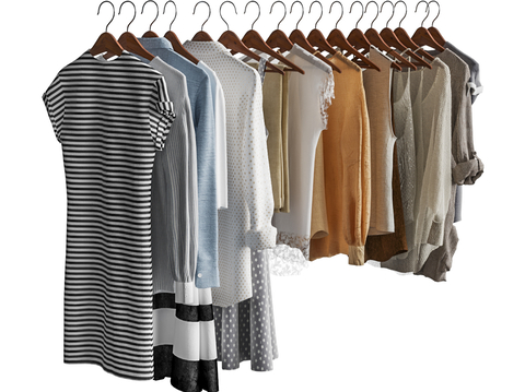  女装 服装su模型 