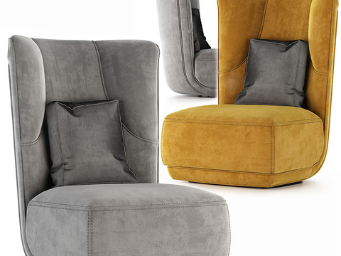 baxter 单人沙发 沙发椅su模型