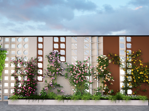  爬藤月季 凌霄花 牵牛花 蔷薇su模型 