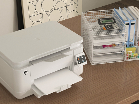  打印机 复印机 资料架su模型 