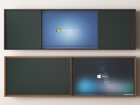  黑板 电子屏 展示屏su模型 