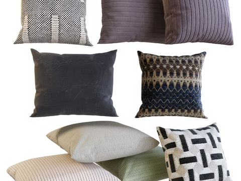 方形抱枕 沙发抱枕su模型